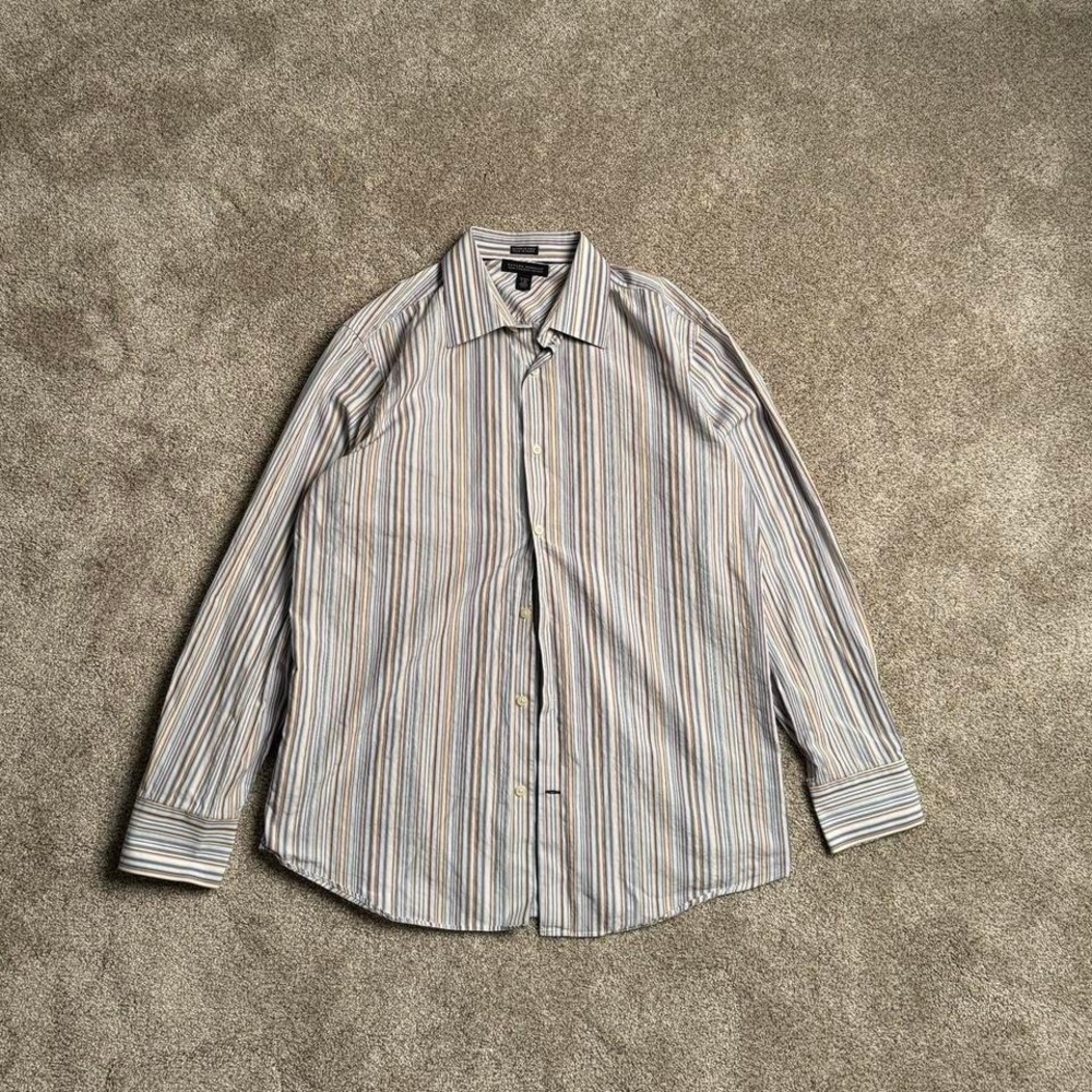 BANANA REPUBLIC MULTI- COLOURED STRIPED BUTTON-UP SHIRT